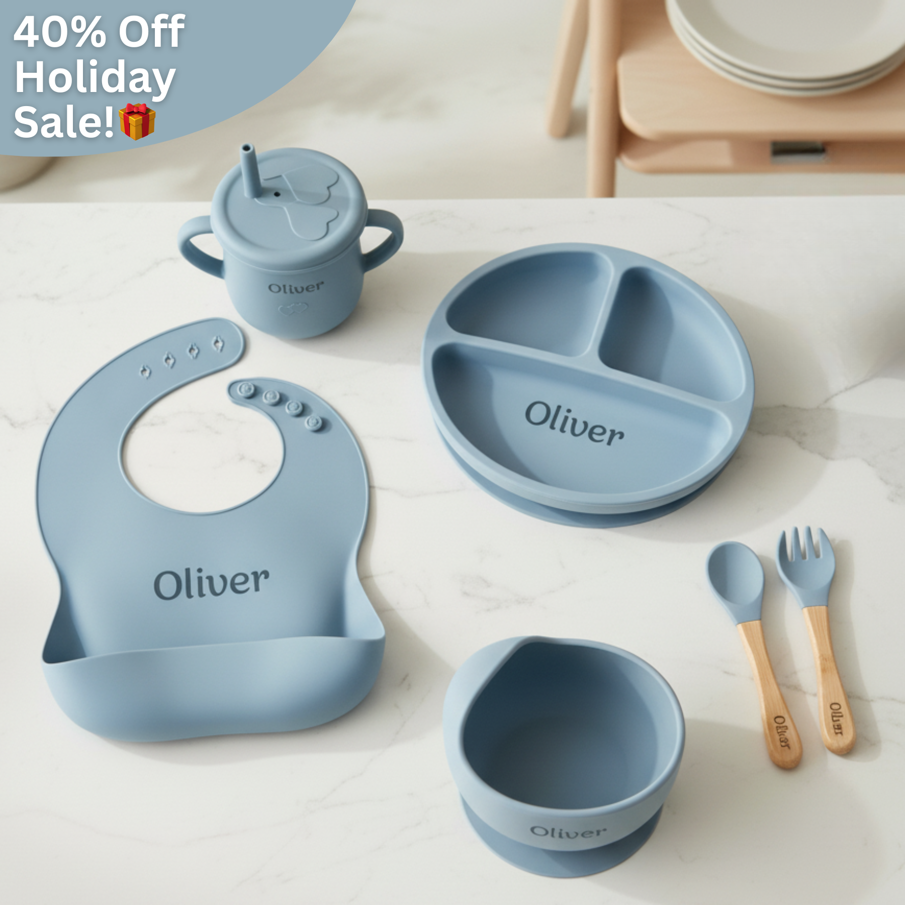 Noah + Nori™ Personalized Baby Feeding Set