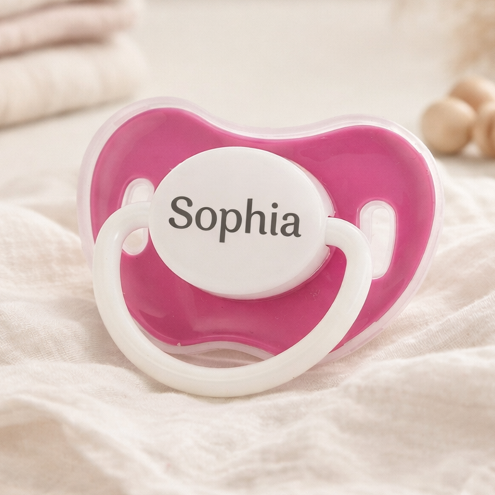 Noah + Nori™ Personalized Pacifier - Deep Pink (Mauve)
