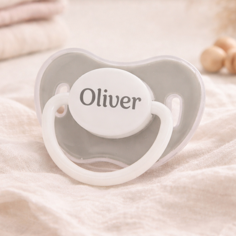 Noah + Nori™ Personalized Pacifier - Grey